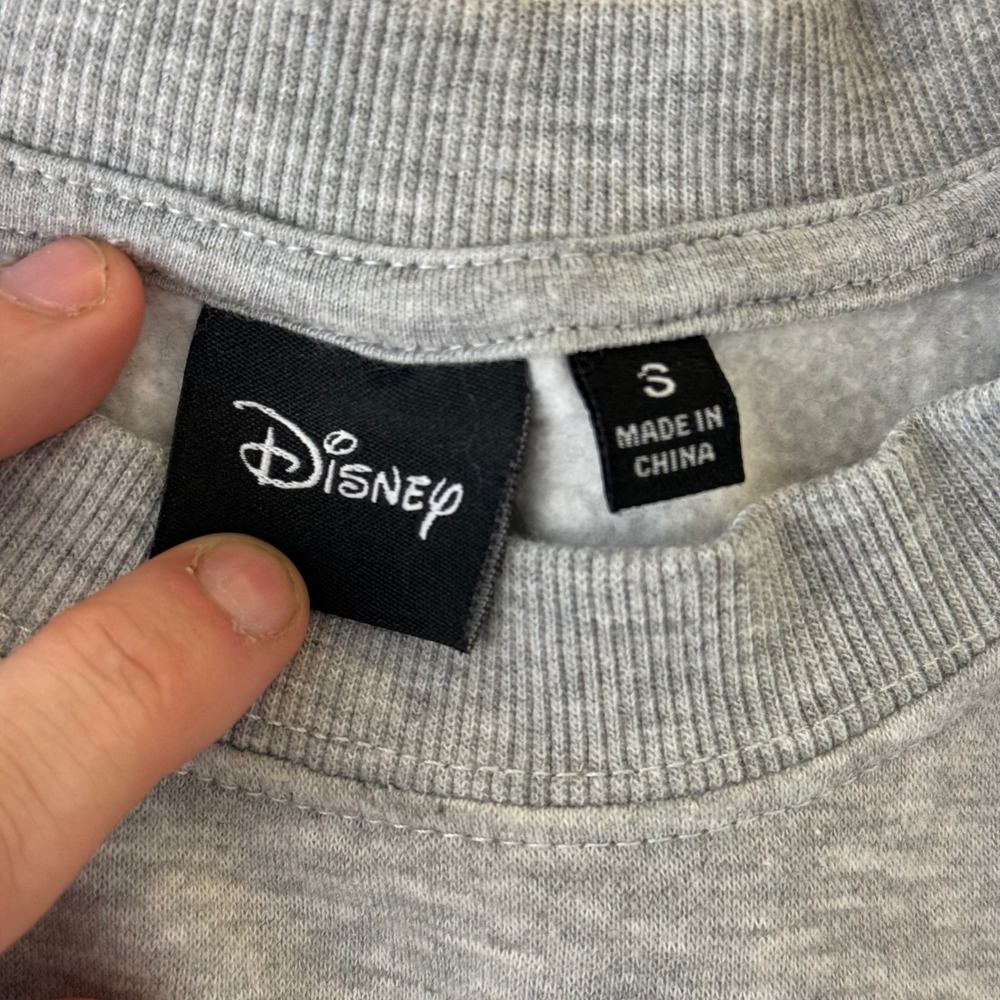 Disney Mickey Mouse Oh Boy Heather Gray Graphic Crewneck Sweatshirt Small - Picture 5 of 8